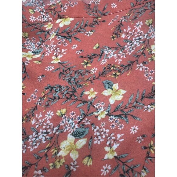 Max Studio Women's Orange Floral Print Ruffle Tiered Pull On Maxi Skirt Sz S - Picture 6 of 9